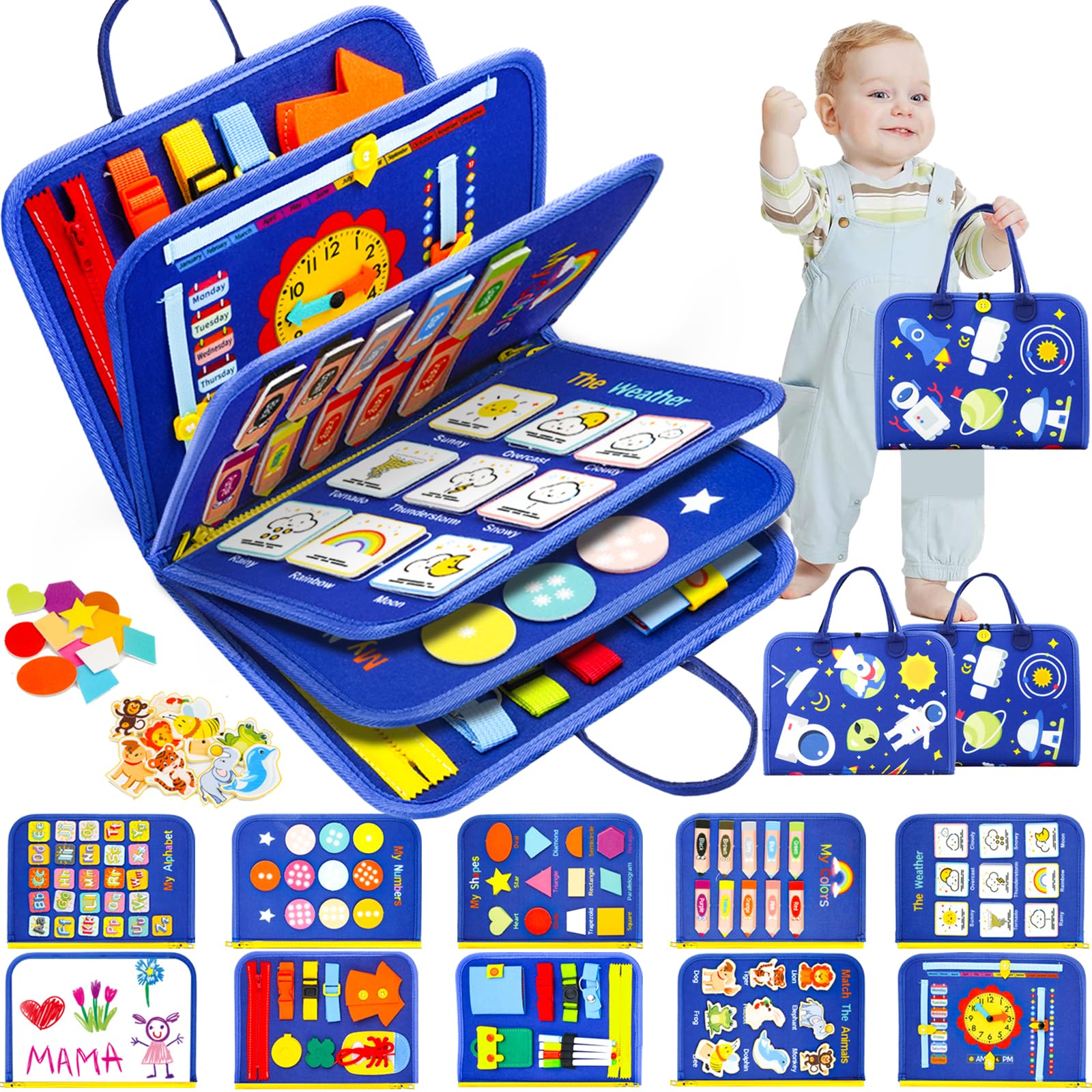 Juguetes Montessori Busy Board Safeli De 12 Páginas Para Niños Pequeños