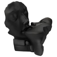 Magideal - Escultura De Resina Tallada Estatuillas Para Colección De Estatuas Abstractas Escritorio Enamorado Romántico Para Pequeña Sala Inauguración Negro