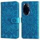 thumbnail image 4 of Funda tipo cartera FOXDOCK para Honor 100 Pro , diseño girasol en relieve, cuero PU, cierre magnético, soporte y tarjetero, 4 of 5