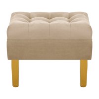 Bodevir - Pouf Wood 1C Felpa 01 Beige