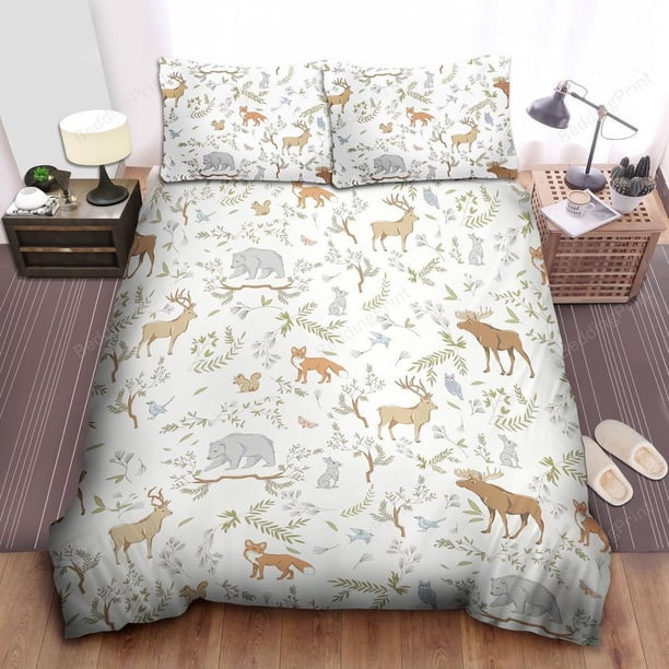 Woodlands Quilt Duvet Cover Set Home Textiles Comforter Cover Bedspread3-Piece Bedding Set