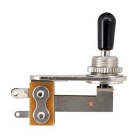 Magideal - Interruptor De Palanca De Guitarra De Repuesto, Interruptor Selector De Pastilla De 3 Vías, Interruptor De Palanca De Ángulo , Guitarra Eléctrica Negro Y Plata