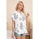 thumbnail image 2 of Blusa Mujer Manga Corta Algodón Botones Diseño Estampado 0076, 2 of 3