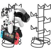 Genérico - 5 Tier Xbox Controller Stand, Game Controller Holder For Desk Xbox Ps5 Ps4 Nintendo Switch, Headphone Holder With Non-Slip Pad, Gaming Room Storage Decor Accessories-Torre De Sobremesa