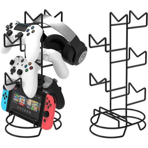 Genérico - 5 Tier Xbox Controller Stand, Game Controller Holder For Desk Xbox Ps5 Ps4 Nintendo Switch, Headphone Holder With Non-Slip Pad, Gaming Room Storage Decor Accessories-Torre De Sobremesa