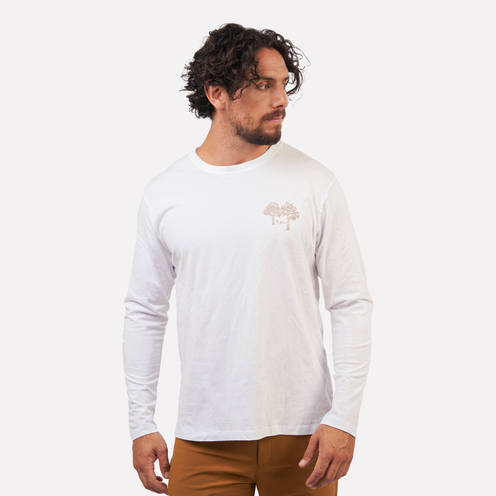 Polera Manga Larga Hombre Coihue Blanca Atakama Outdoor