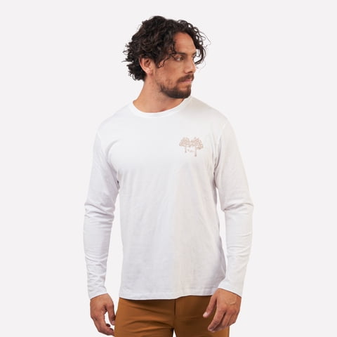 Polera Manga Larga Hombre Coihue Blanca Atakama Outdoor