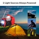 thumbnail image 3 of Radio meteorológica solar, radio FM/AM de emergencia autoalimentada con manivela, lámpara de mesa, linterna LED con batería recargable de 2000 mAh y mosquetón para el hogar y exteriores., 3 of 7
