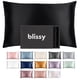 thumbnail image 1 of Funda de almohada de seda Blissy 100% pura, seda de morera, 22 Momme, color negro, 1 of 8