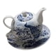 thumbnail image 4 of Tetera Floral Con Forma De Pavo Real Azul Y Platillo Para La Mesa De Bodas, Té Suelto, 4 of 5