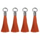 thumbnail image 1 of 4 Paquete de Llavero de Cuero con Borlas, Encanto de Bolsa para Mujeres, Naranja, 1 of 6