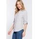 thumbnail image 4 of Camisa Saronite Tejida De Algodón Con Rayas Teñidas A Hilo Y Botones De Manga Larga Blanco/Oliva Mujer, 4 of 5