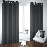 Elizabeth Peper - Set De Cortinas Textura Lino 2 Paños De 145 X 220 Cm Negro