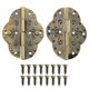 thumbnail image 3 of HJ Garden 2 piezas bisagras decorativas de hierro con acabado en bronce envejecido, bisagras ovales con relieve para cajas de madera y joyería (Bronce), 3 of 5