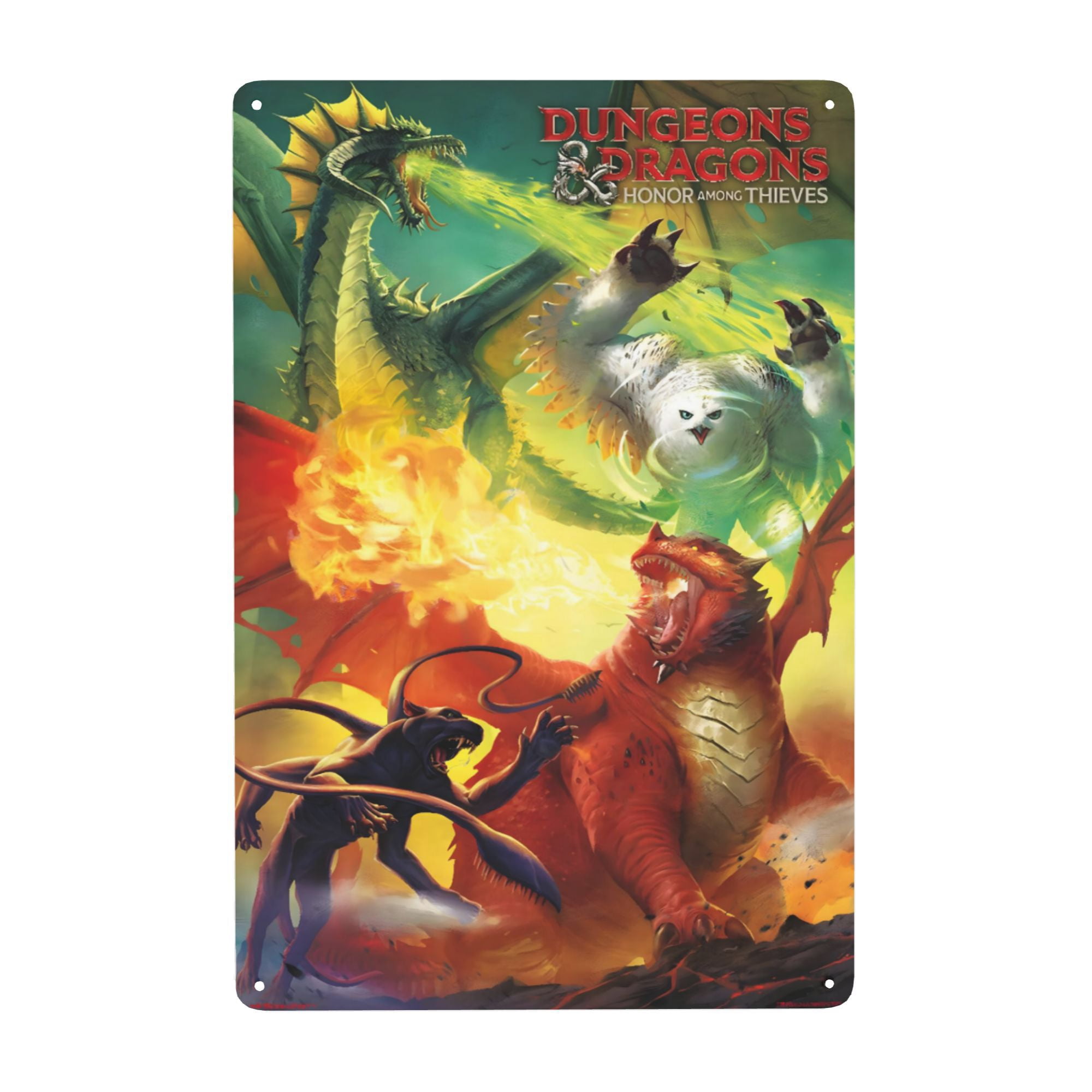 Cartel de Metal Calabozos y Dragones Desmarcar 30x20 cm