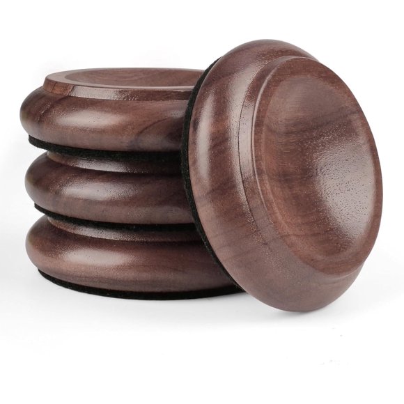 Juego de 4 protectores de ruedas para piano KingPoint de nogal