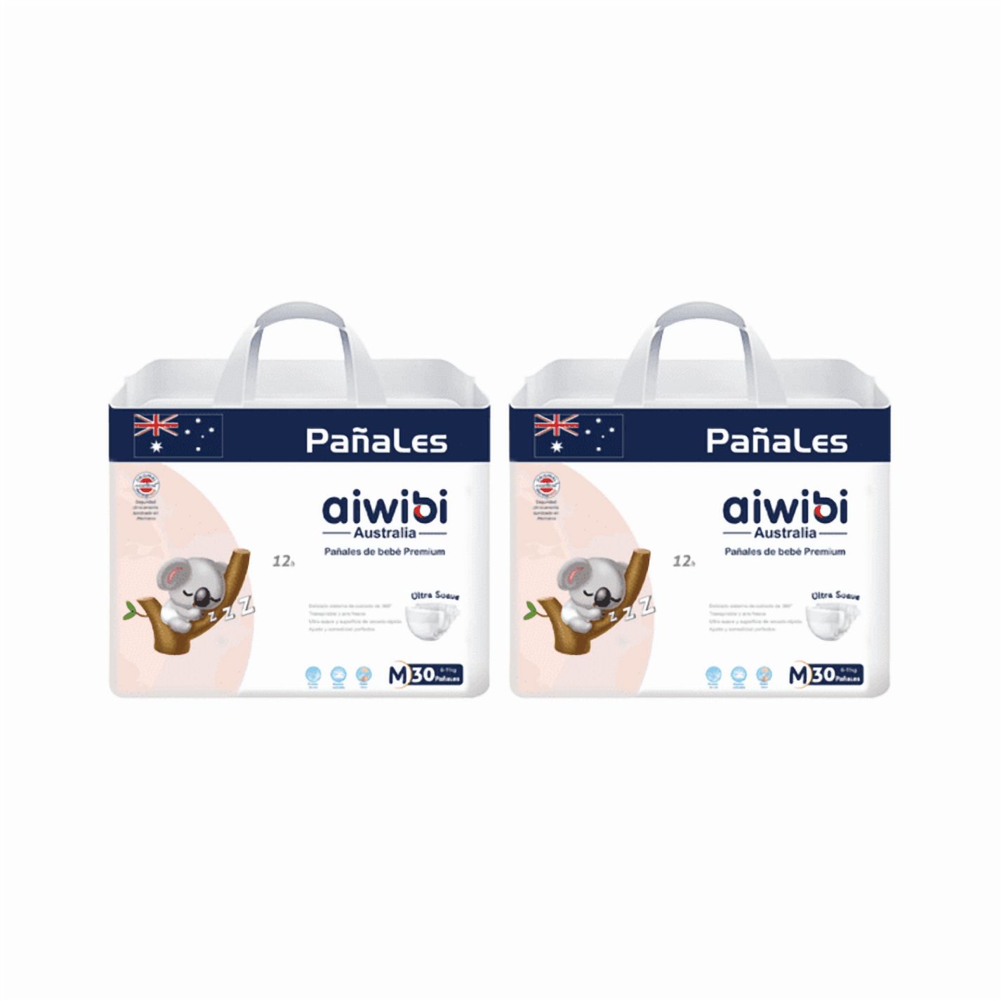 Pack 2 Pañales Aiwibi Premium Talla M
