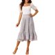 thumbnail image 2 of INSPIRE CHIC Faldas de Chifón para Mujer Cintura Elástica Volantes en Capas Faldas Midi Florales Azul Gris-Floral XL, 2 of 7