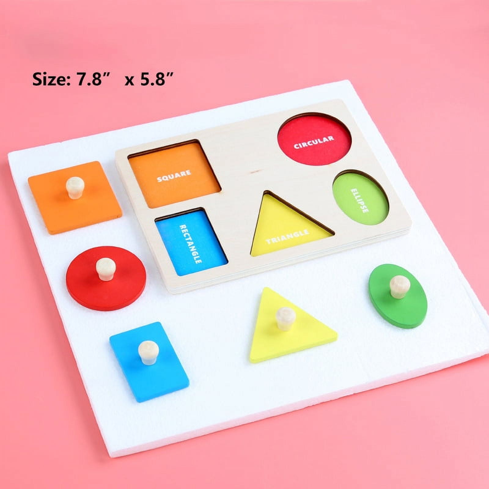 Wooden Montessori Teaching Aid, Geometric Shape Puzzle Board, Early ...