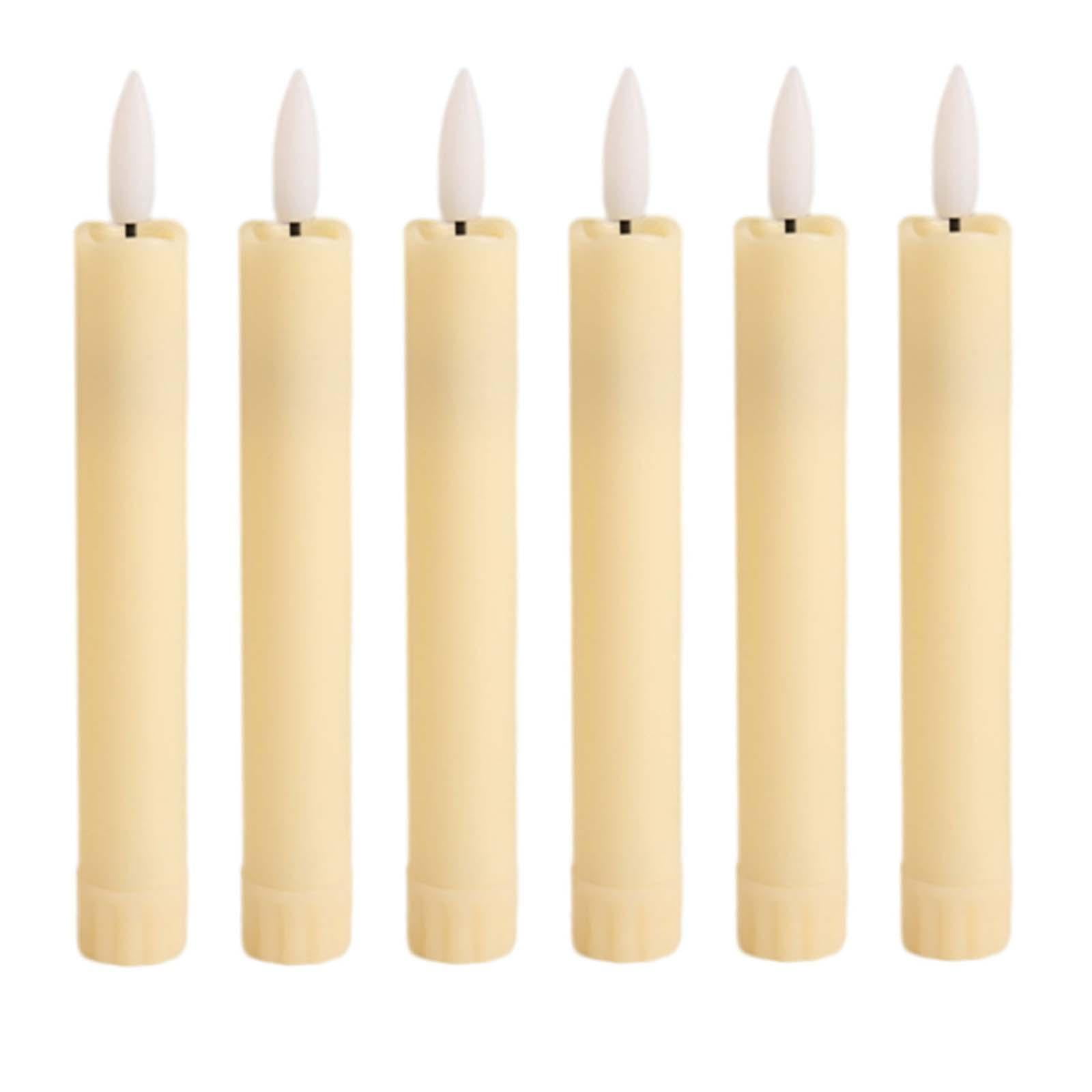Gazechimp - 6 Velas Led De Pilar Decorativas, Velas Sin Llama Para Vacaciones, Halloween, Año Nuevo, Marfil