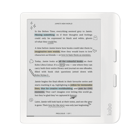 Rakuten Kobo - Lector E Reader Kobo Libra Colour Hd 7"" - 32Gb - Blanco