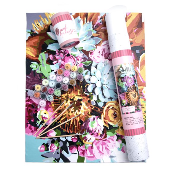 Kit de pintura por números Pink Picasso 41x51 cm Arte floral