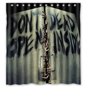 Pinghai - Cortina De Ducha Don'T Open Dead Inside, Juego De Cortinas De Baño Con Ganchos, Tamaño 66 X 72 Pulgadas