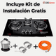 thumbnail image 5 of Cocina Encimera a Gas Licuado 3 platos Vidrio Templado+Kit de Instalación Cocinilla Negro, 5 of 8