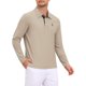 thumbnail image 4 of INSPIRE CHIC Camisa Polo de Hombre con Patrón Piqué de Manga Larga en Contraste de Color para Golf M Caqui, 4 of 6