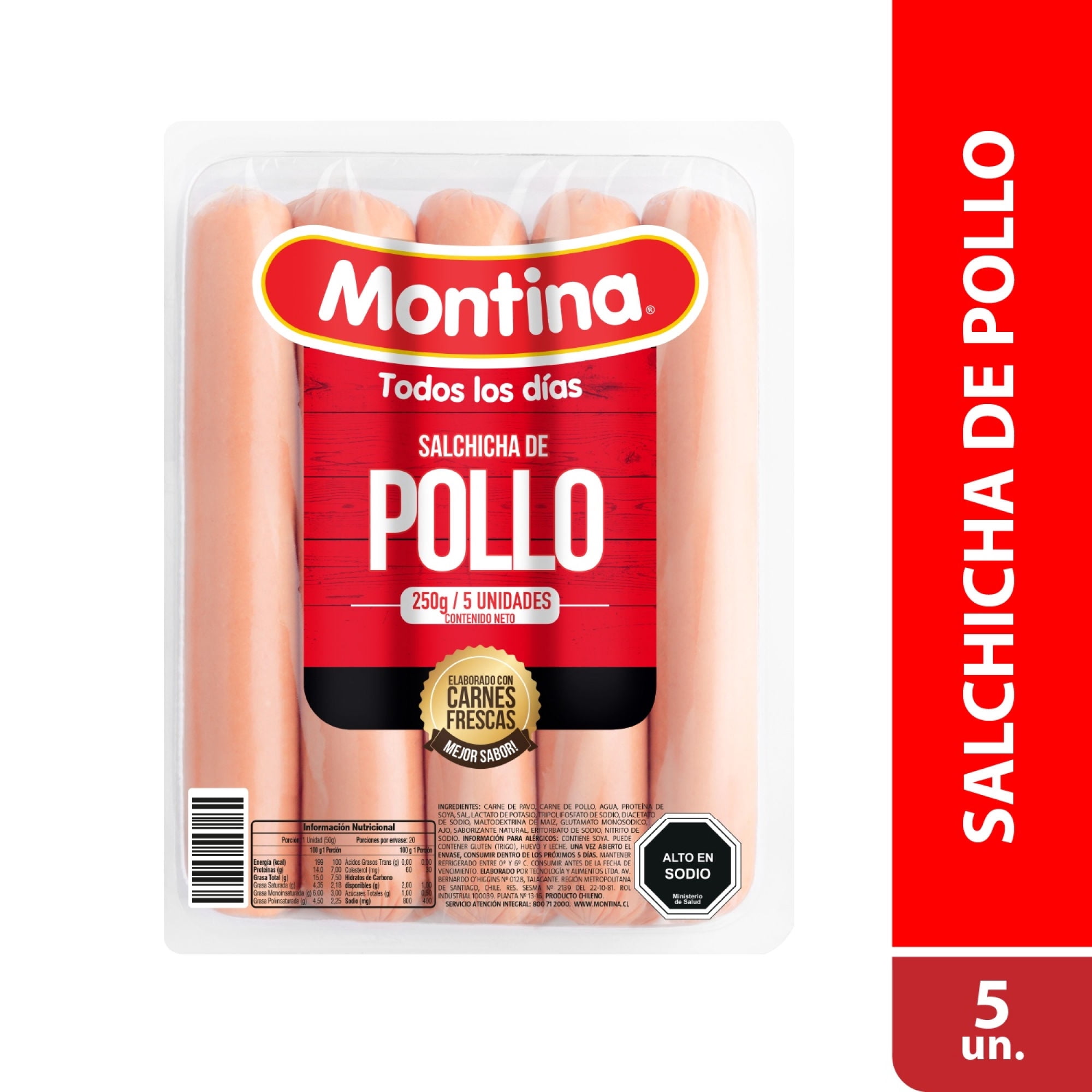 Salchicha De Ave Display (5 Un) 250 g Montina