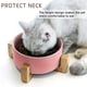 thumbnail image 4 of Cuencos para mascotas, juego de cuencos de cerámica para perros y gatos con soporte de madera para comida y agua, cuencos antideslizantes y bonitos para mascotas., 4 of 6