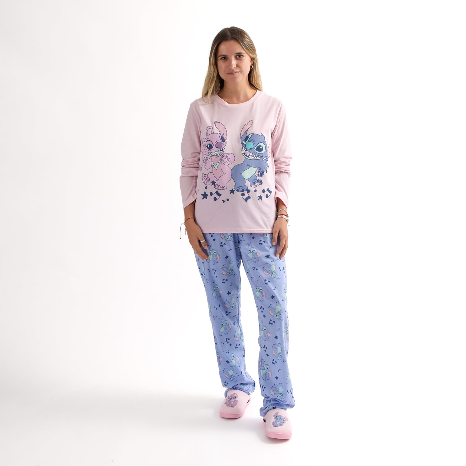 Pijama Oficial Disney Stitch y Angel Piezas Niñas 4-12 Años