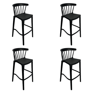 Alaia Home - Pack 4 Taburetes Bar Windsor Negra