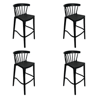 Alaia Home - Pack 4 Taburetes Bar Windsor Negra