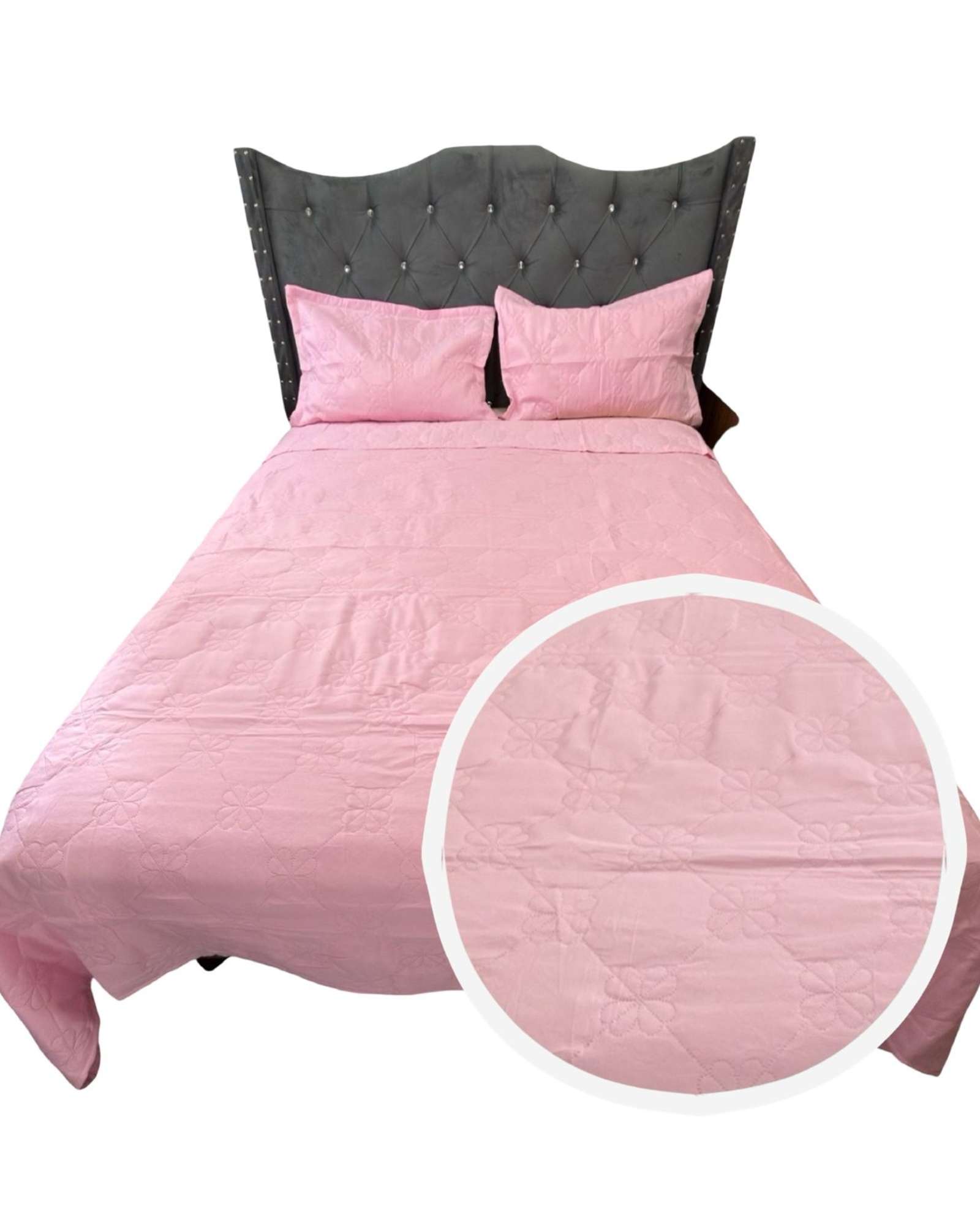 Iiimussa - Cubrecama Quilt De Lujo Verano Delgado 2 Plazas Rosa