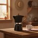 thumbnail image 2 of Cafetera Moka 6 Tazas Negra Acero Mango Madera, 2 of 9