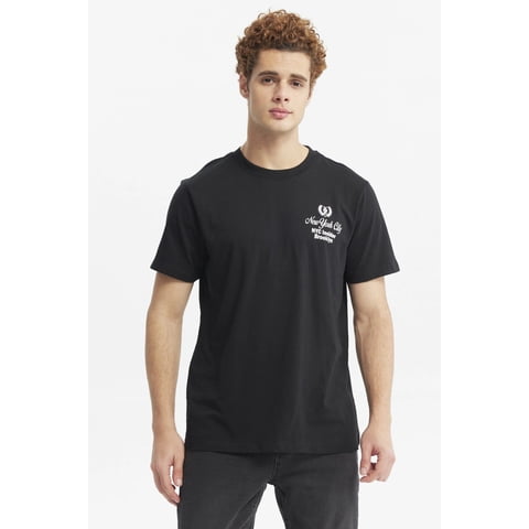 Fashionspark - Polera Hombre Doble Print Negro - Xlll