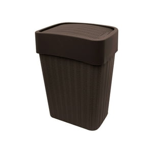 Genérico - Tacho De Basura Ratan Vaiven Slim 40Lt Café
