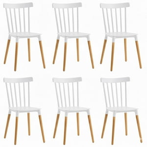 Vitelio - Pack 6 Sillas De Comedor Windsor Blanco