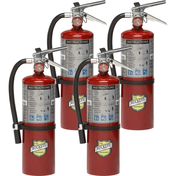 Extintor Buckeye 10914 ABC multiusos, paquete de 4