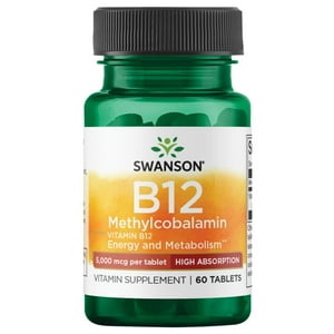 Suplemento Swanson Vitamina B-12 Metilcobalamina 5000 Mcg 60 Tabletas