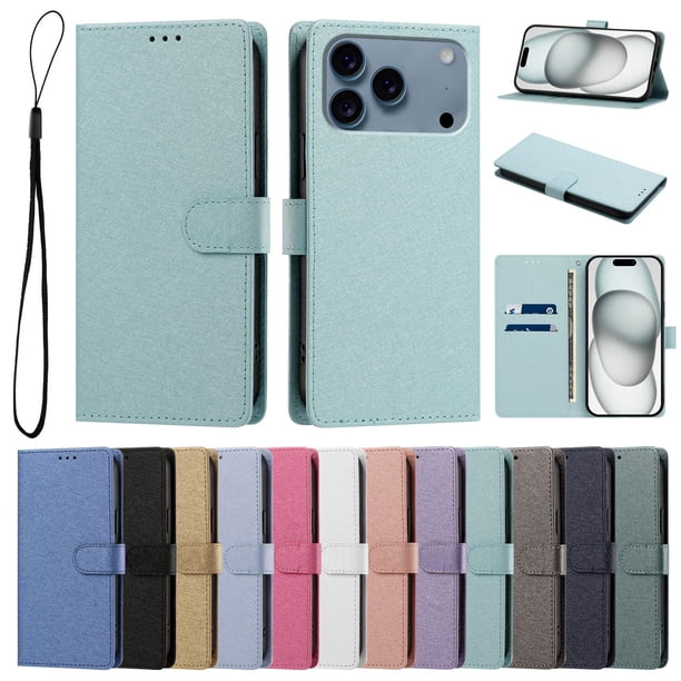 Cartera Funda para iPhone 18 Pro Carga Inalámbrica, Verde Menta