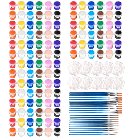 Set de pintura acrílica GODLIY Mini de 12 colores para niños con pinceles