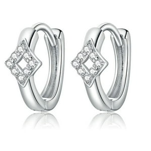 La Garza - Aros Plata Mujer Argolla Circon Circe