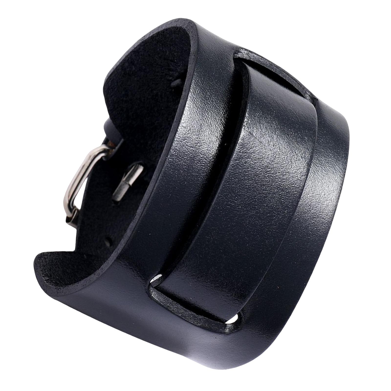 Magideal - De Material Cuero Pu, Brazalete Con Hebilla Ajustable, Regalos De Joyería, Punk Para Hombres Y Mujeres, Cumpleaños Diario, Navidad, Boda , Negro