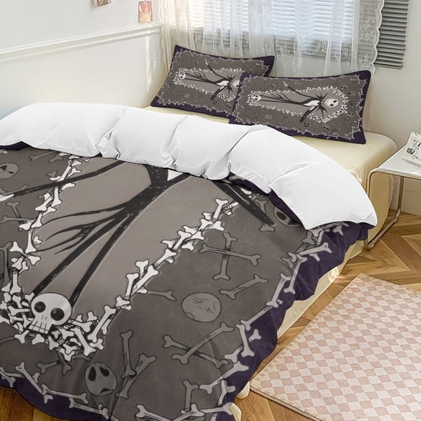 Skull Jack The Nightmare Before Christmas Comforter Set Soft 3 Pcs Twin Bedding Sets Thicken for All Season