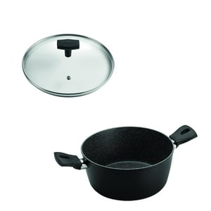Ghidini - Set Cacerola 20Cm Antiadherente Negro Con Tapa Daily