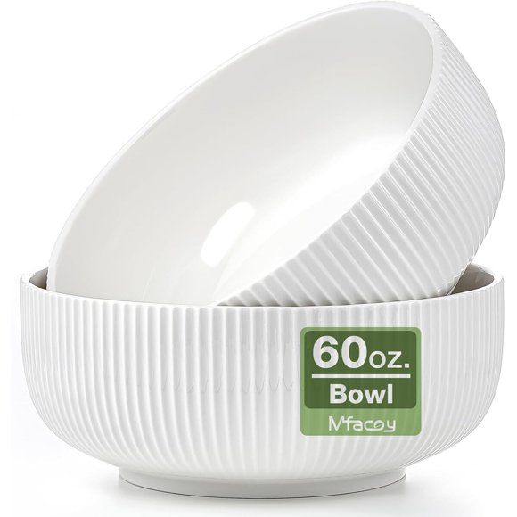 Cuencos para ensalada Mfacoy, 2 piezas, 8 pulgadas, 60 oz (1774 ml)
