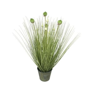 Corel - Pasto Hoja Chica Con Florecencia Blanca 25Cm Artificial
