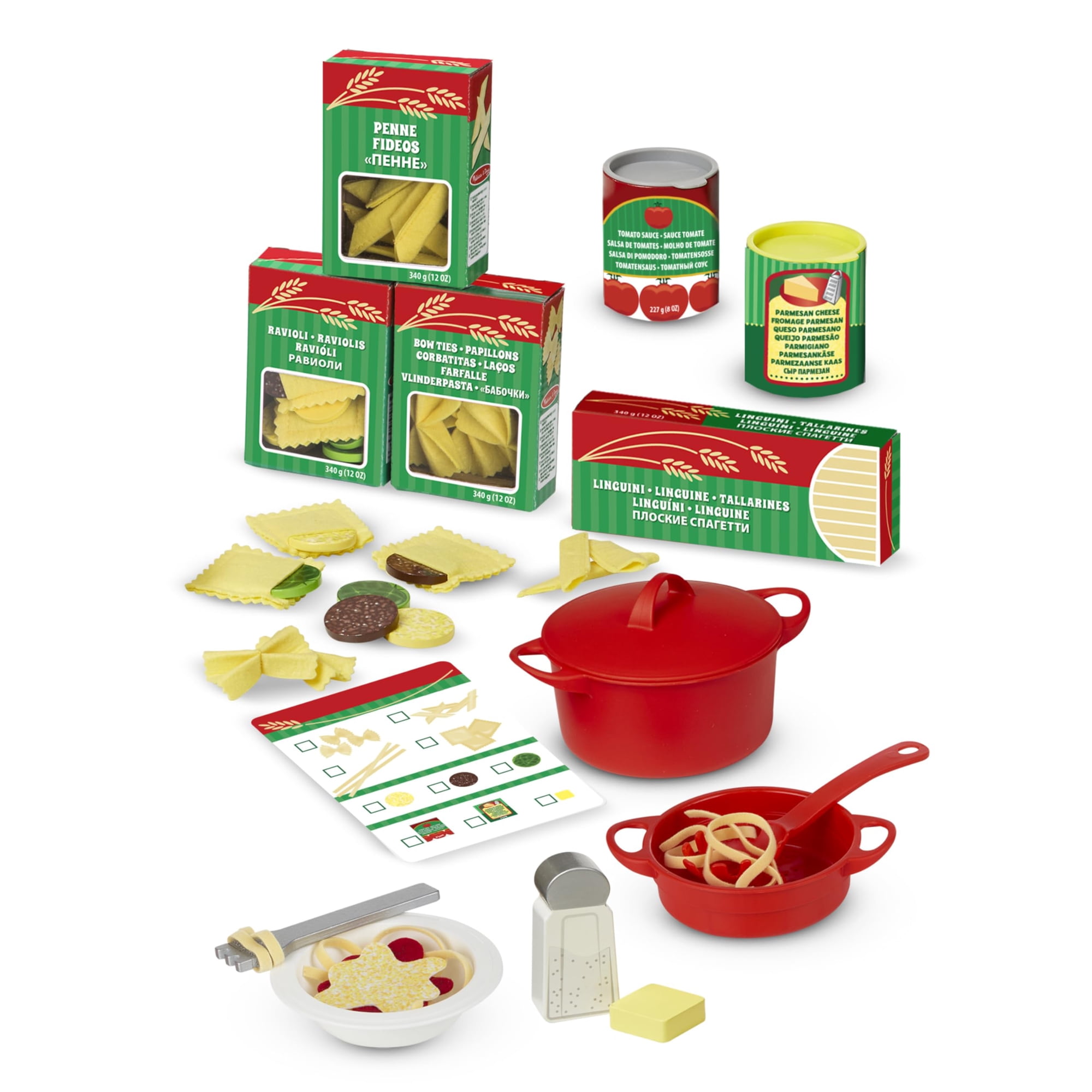 Set De Comida Pasta Play Melissa & Doug Prepara Y Sirve Más De 50 Unidades